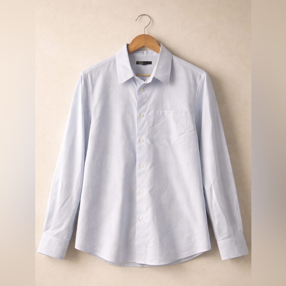 John Varvatos Men’s XL Blue Striped Long Sleeve Button Down Shirt Luxury